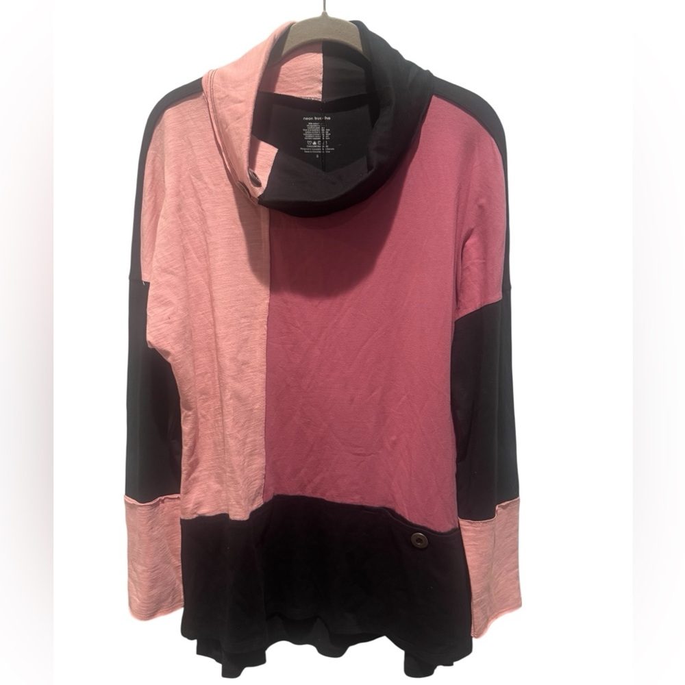 NEON BUDDHA Fun-Loving Colorblock Cowl Neck Top